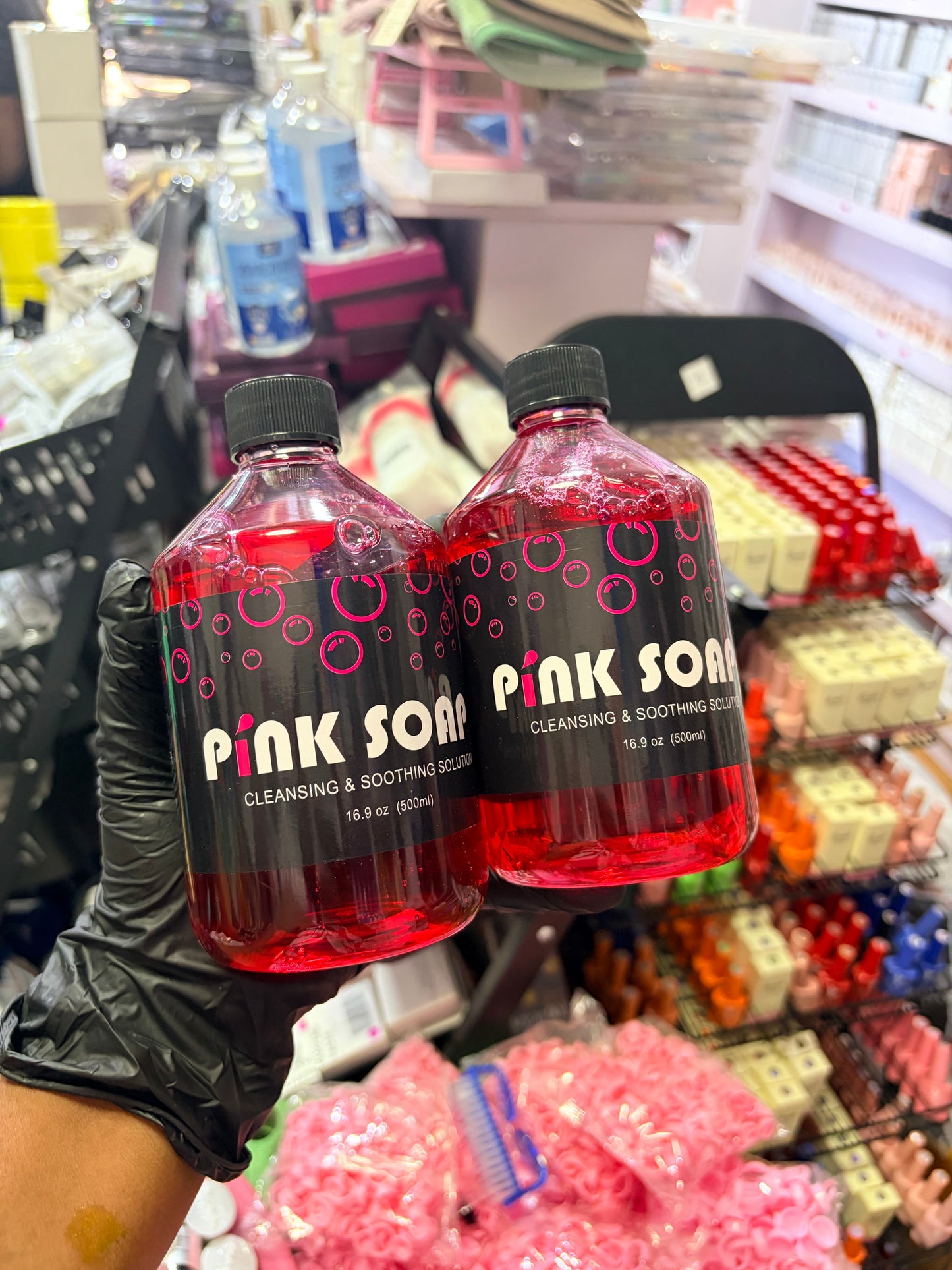 Pink soap