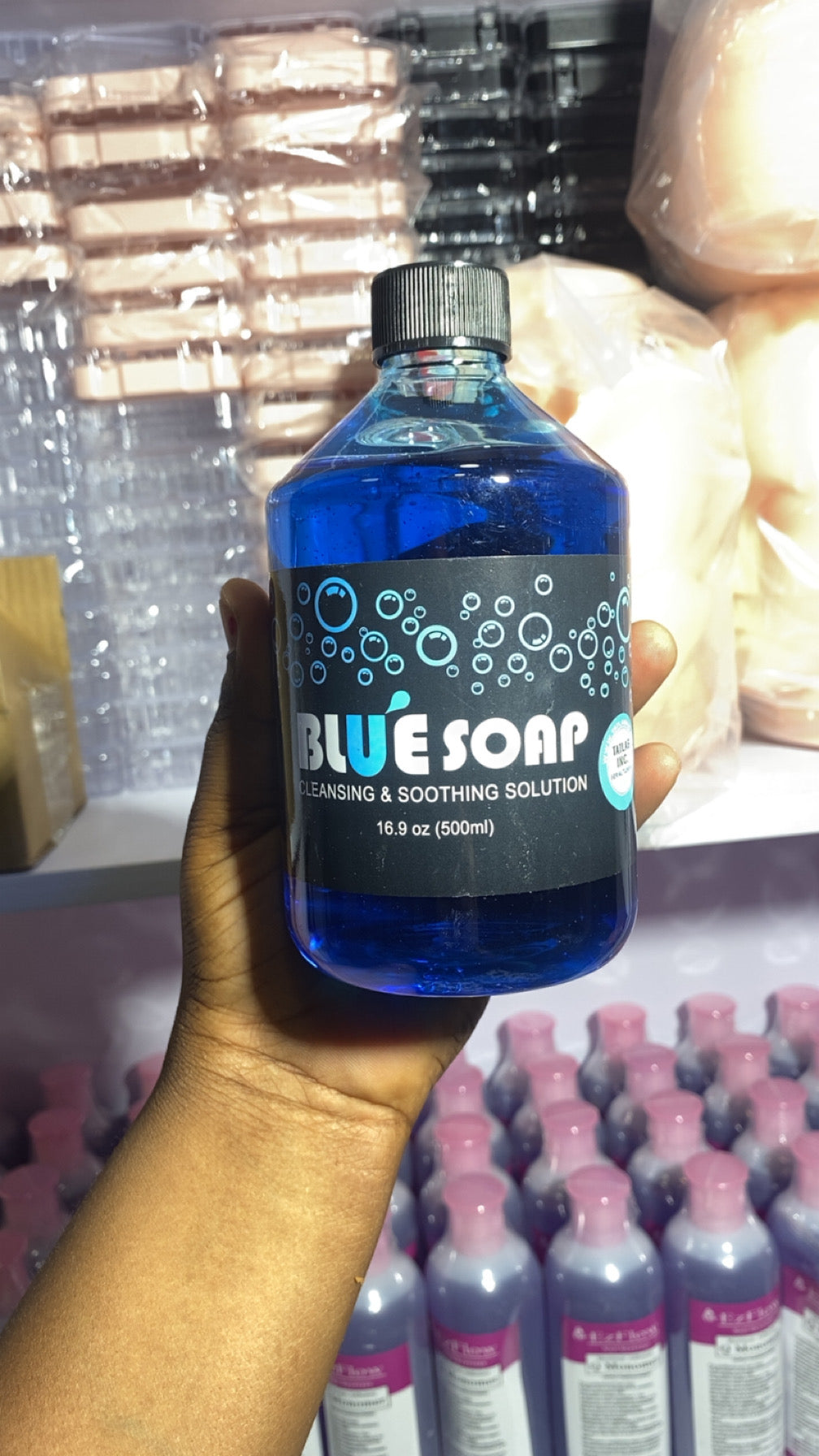 Blue soap for tattoos