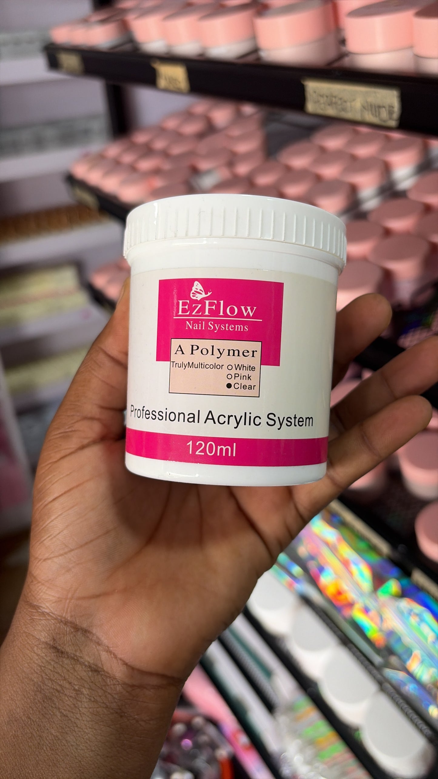 Clear powder