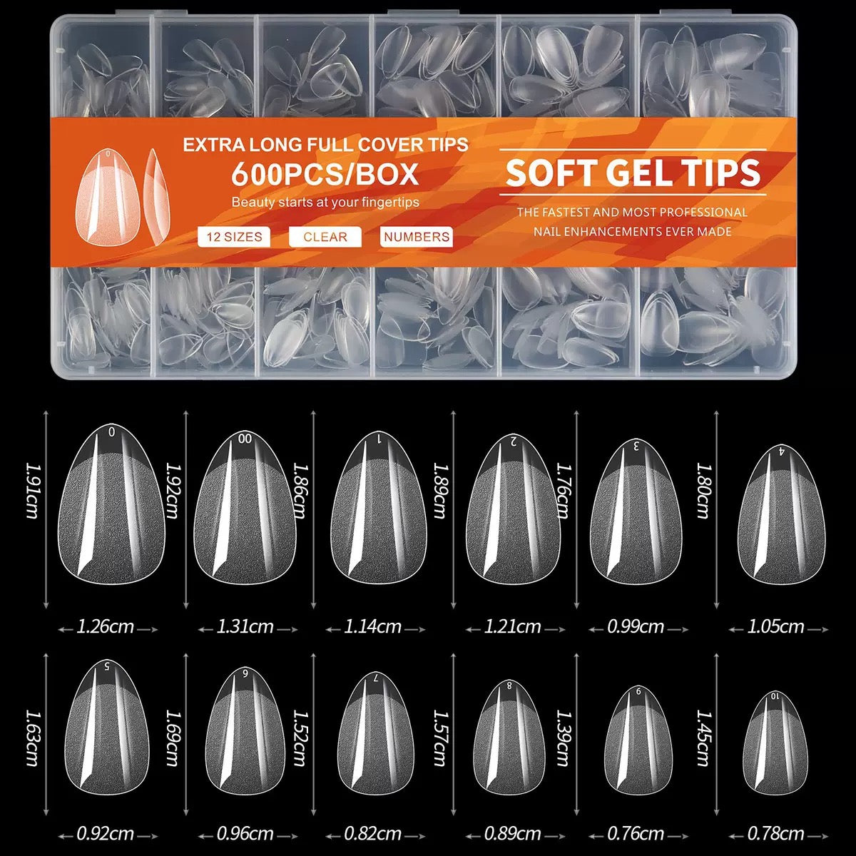 Soft gel tips (600pcs)